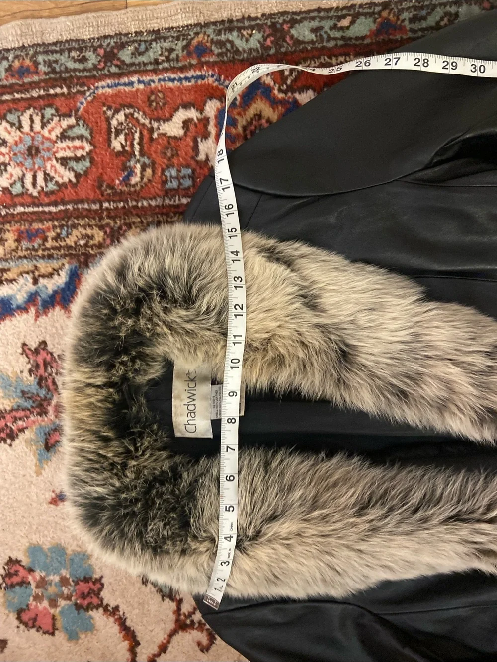 Vintage Chadwicks Black Leather Jacket with Fur Collar
